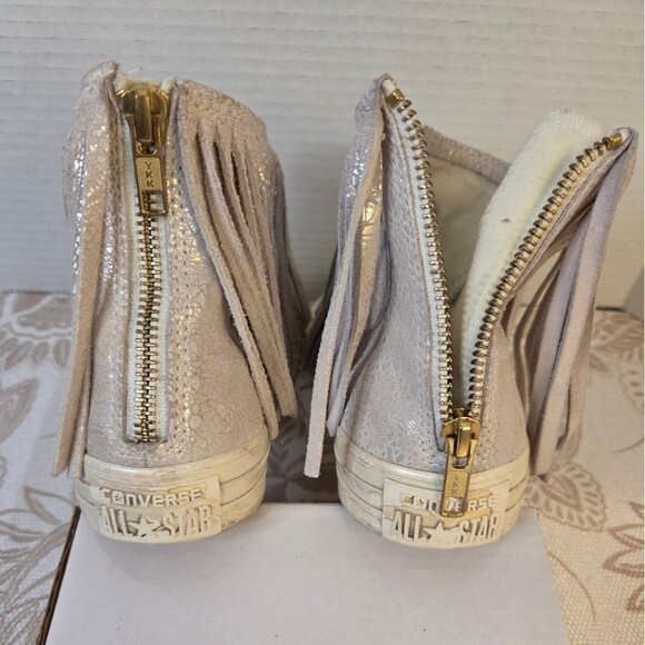 Converse Chuck Taylor All Star Shoes Womens Fringe Iridescent Hi Top 553021C NWD - Picture 4 of 7